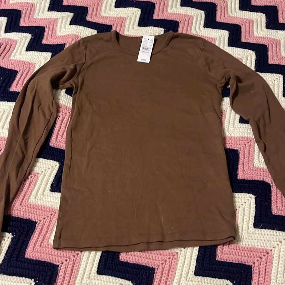 John Galt (Pacsun and Brandy Melville) long sleeve brown shirt - Picture 2 of 2